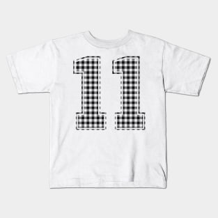 Plaid Number - 11 - Dark Kids T-Shirt